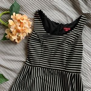 Black and white striped dress